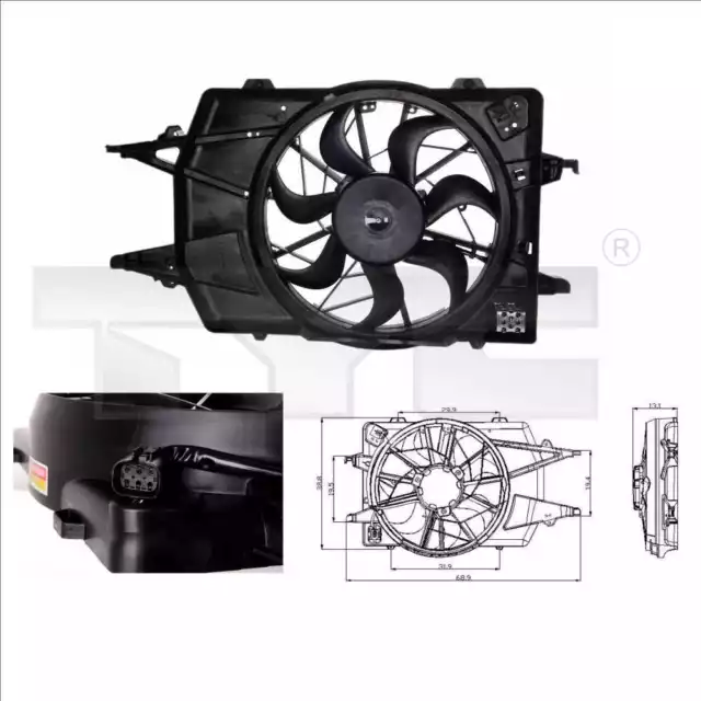 TYC Ventilateur Refroidissement Moteur de Radiateur pour Ford Focus 1.6 16V 1.8