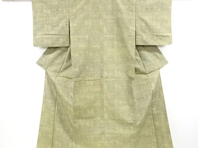 6823544: Japanese Kimono / Vintage Omeshi Hitoe Kimono / Nishijin-Ori / Woven Fl