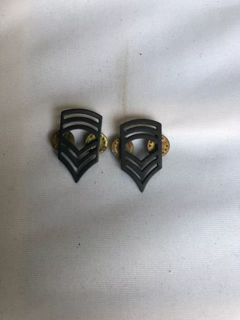 Usa Military Rank Insignia Army Collar Badges Blacked Metal Set 1 23