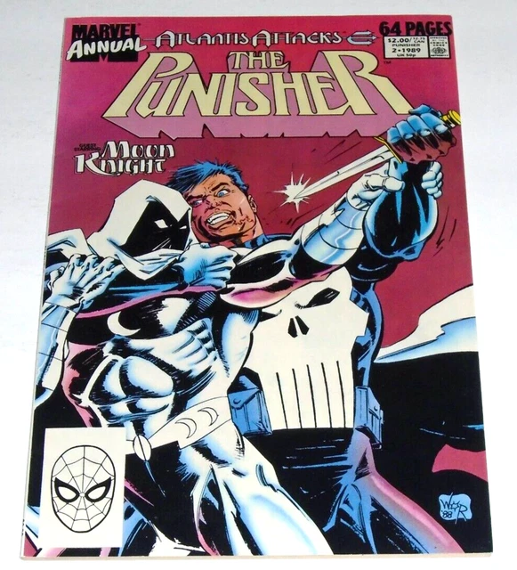 The Punisher Annual #2 (1989) - Marvel Comic - Atlantis Attacks - Moon Knight
