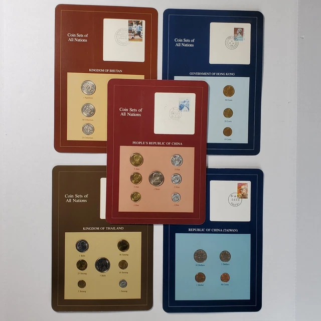 Franklin Mint Coins Of All Nations China Hong Kong Taiwan Thailand Bhutan 1 Yuan