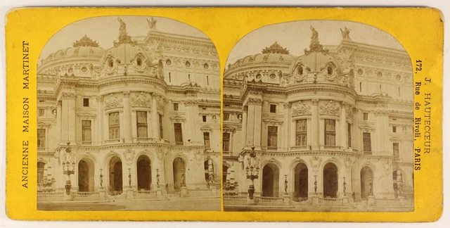 Opéra Garnier Paris Frankreich Foto Stereo PL55L5n Vintage Albumin c1880