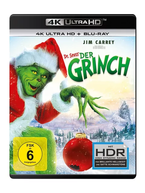 Taylor Momsen,Jeffrey Tambor Jim Carrey -Der Grinch-4K   2 Ultra Hd Blu-Ray Neu