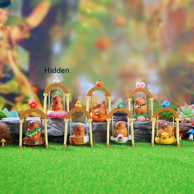 Leuchtende Capybara-Familienfiguren – 6-teiliges Set Für Puppenhaus, Garten & Deko