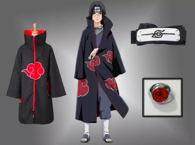 2021 Ninja Anime Cosplay Kostüm Akatsuki Mantel Uchiha Itachi NARUTO Stirnband A