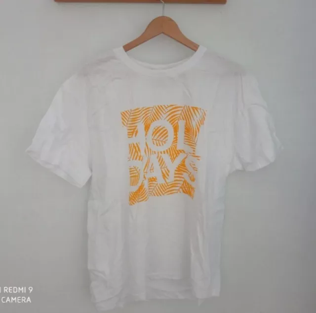 Camiseta corta blanca hombre Keya talla XL (Medidas descripción)