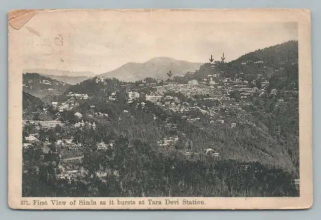 "First View" SIMLA Shimla India ~ Antique Himalayans Himachal Pradesh PC 1914
