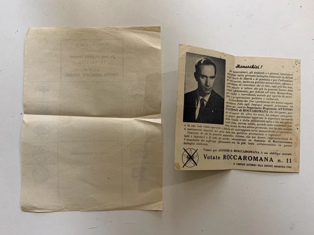 Vintage Partito Socialista Italiano Sicilia Elezioni Antonio Roccaromana