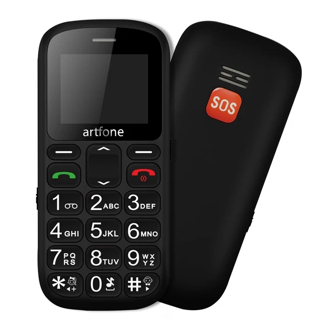 Artfone C1+ Telefono Cellulare 4G Per Anziani – Tasti Grandi, SOS, Base Di Ricarica E Bluetooth