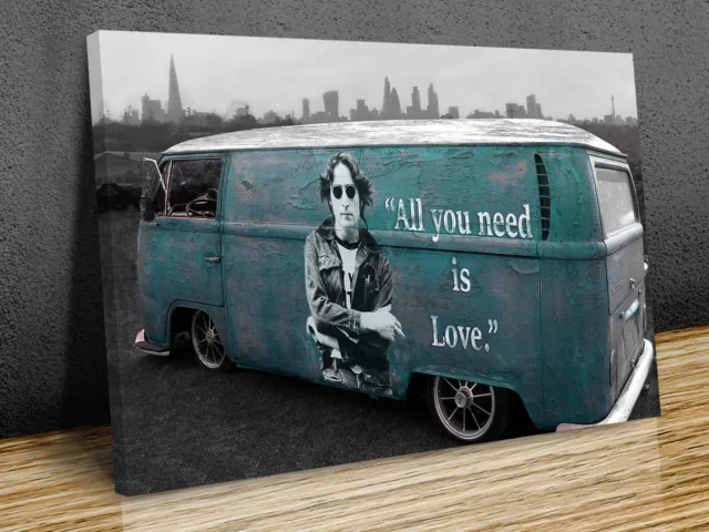 Banksy VW camper van John Lennon canvas print art wall framed or print only