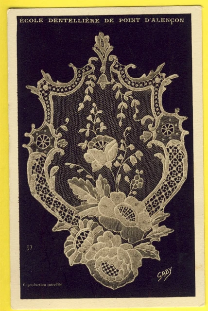 cpa FRANCE Ã©COLE DENTELLIÃRE de POINT d'ALENÃON Guipure LACE KNIPLINGER TIP