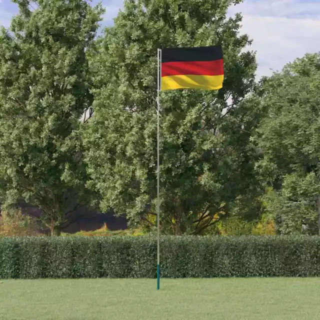 Flagge Deutschlands mit Mast Deutsche Fahne Nationalflagge Länderflagge vidaXL