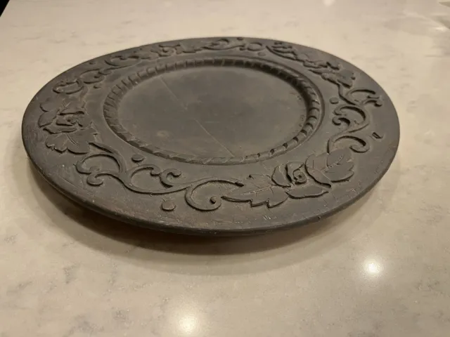 Hand Carved Antique Wooden Plate Purchased from French Flea Market in Paris 3
