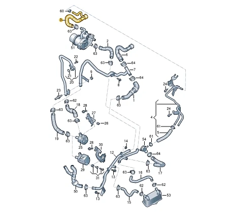 Tuyau Pression Direction Assistée 57510-2C200 - Pour Hyundai Tiburon 2.7 (2003-2008), Refroidissement, Matériau Résistant à L'effondrement Sous Vide