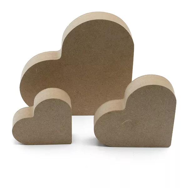 Freestanding Wooden Love Heart Wedding Shapes - 18mm Thick MDF - Nursery Décor