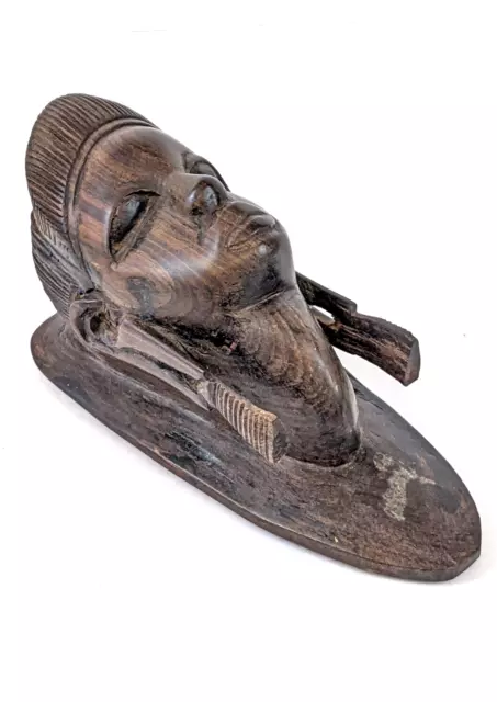 African Ebony Wood Carving Decorative Primitive Tribal Mask 4" Thick Heavy