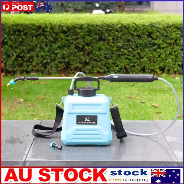 5L Battery Powered Sprayer Electric Sprayer for Lawn Garden Cleaning (Blue)