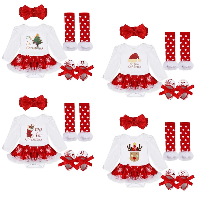 Baby Girl Xmas Tutu Romper Dress Christmas Outfit Fancy Costume Casual Clothes