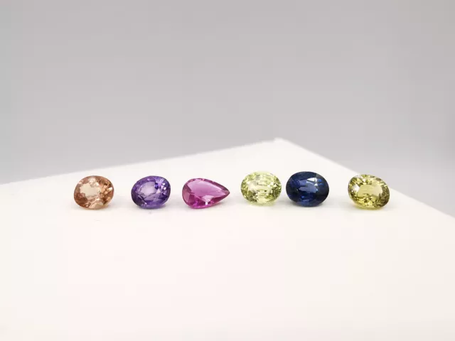 6 natürliche Saphire 3,60ct bunt lot echt top ideal für Sammlung oder Schmuck 3