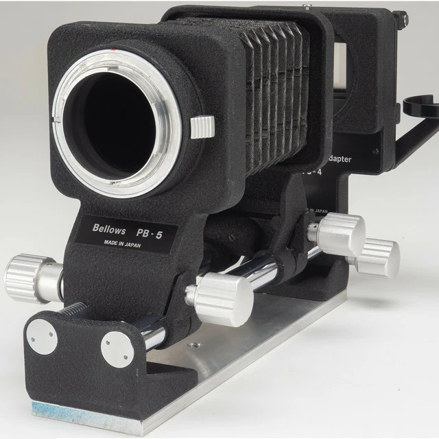 Nikon Bellows Focusing Attachment PB-5 and Slide Copying Adapter PS-4 Plus Boxes Nikon Bellows Focusing Attachment PB-5 and Slide Copying Adapter PS-4 Plus Boxes