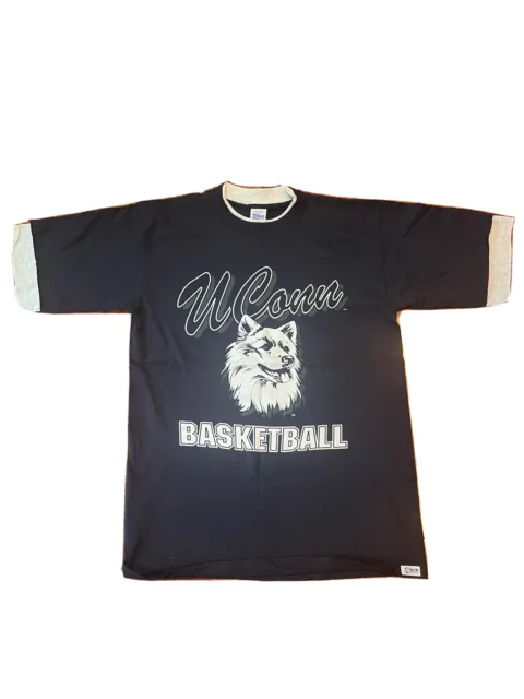 Vintage UConn Basketball T-Shirt - Salem Sportswear (L)