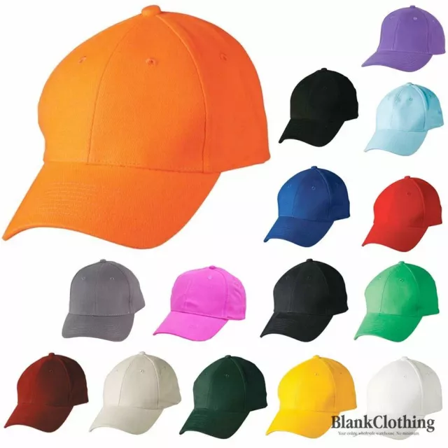 Adult Plain Cotton Baseball Caps | Unisex Golf Outdoor Sport Hats | 16 Colours