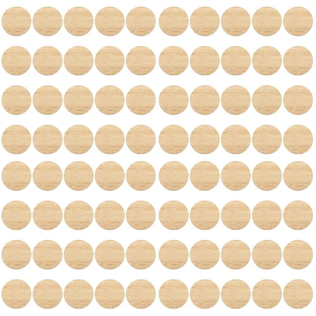80 PCS Round Bamboo Wood Slice Child Painting Toy Slices