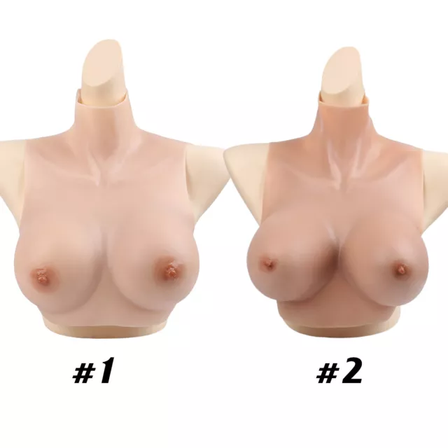 Realistic Silicone Breast Forms Breast Plate Fake Boobs B-H Cup For Crossdresser