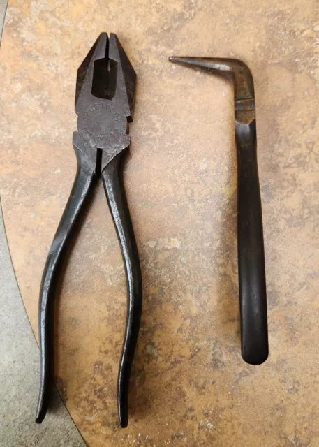 Lot Of 2 Vintage Crescent Jamestown N.Y 1950 & Bent-Nose Plier Pliers