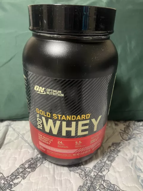 ON Gold Standard Whey Protein Powder 2LB Delicious Strawberry  Exp 04/2025