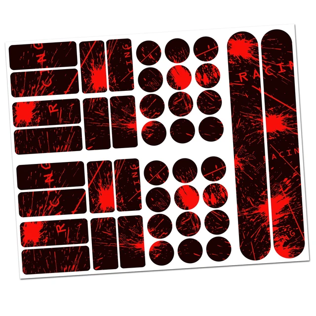 28 Pezzi Set Bicicletta Telaio Pellicola Adesivo MTB Avvenire Neon Rosso V2 4061288125324 - Foto 5