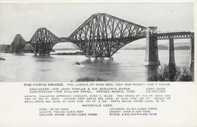 Scotland Postcard - The Forth Bridge - Took The Labour of 5000 Men RS21928