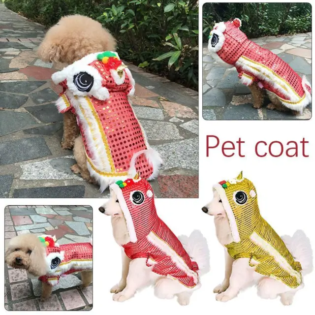 Lion Dance Spring Festival Dog Coats Funny Pet Lion Dance Pet Clothes D1Q3