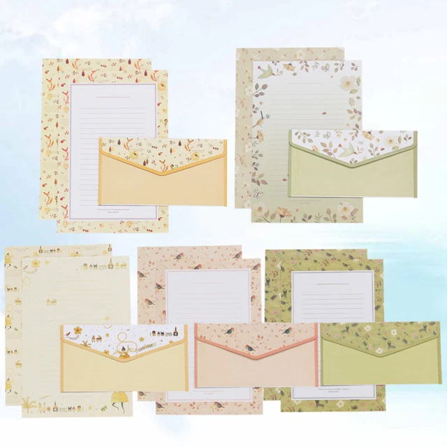 5 Sets/45pcs Colored Envelopes Business Stationery Letter Paper