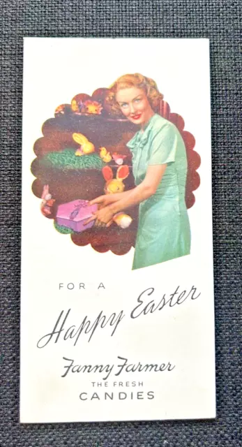 Vintage "Fanny Farmer Candies"  HAPPY EASTER Advertising Card or Blotter