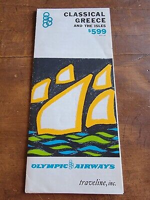 Olympic Airways, Classical Greece VINTAGE 1966 Airline Travel Brochure