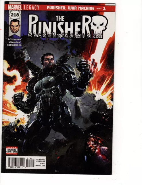The Punisher #218 1st Cameo Punisher War Machine- MARVEL 2018