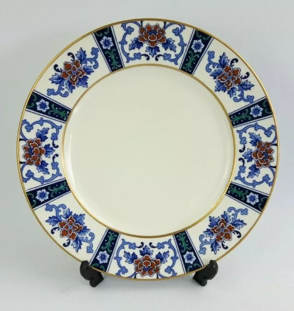 Syracuse China Old Ivory 26.5cm / 10.5" Dinner Plate -Cobalt Blue Floral Vintage