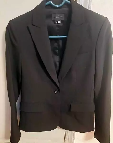 Women's THEORY Black Wool Blazer - Size 0