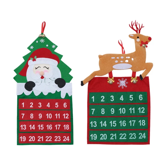 2 Piezas Encantador Calendario Cuenta Down Colgante Calendario de Adviento