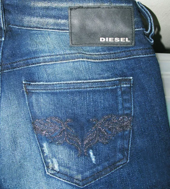 *HOT Women's DIESEL RONHARY 8WX STRAIGHT BOOTCUT DARK STRETCH Denim Jeans 25 x32