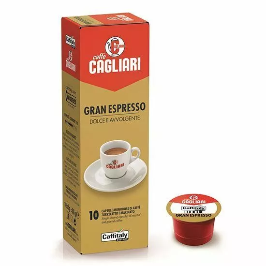 200 Capsules Caffitaly System Café' Cagliari Grand Espresso Doux et Délicats