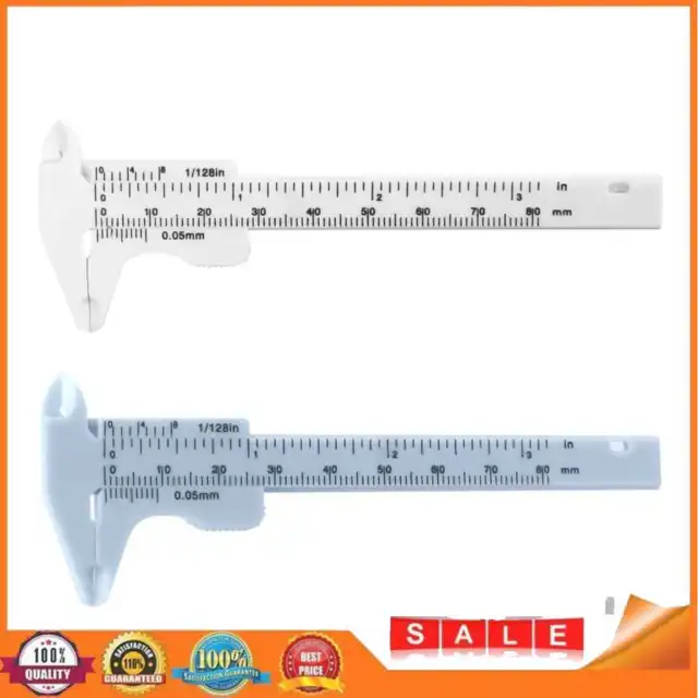 Herramienta de regla de medición de profundidad pinzadora de plástico de doble escala de 0-80 mm