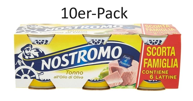 10er-Pack Nostromo Thunfisch Tonno all'Olio di Oliva,Thunfisch in Olivenöl,6x70g