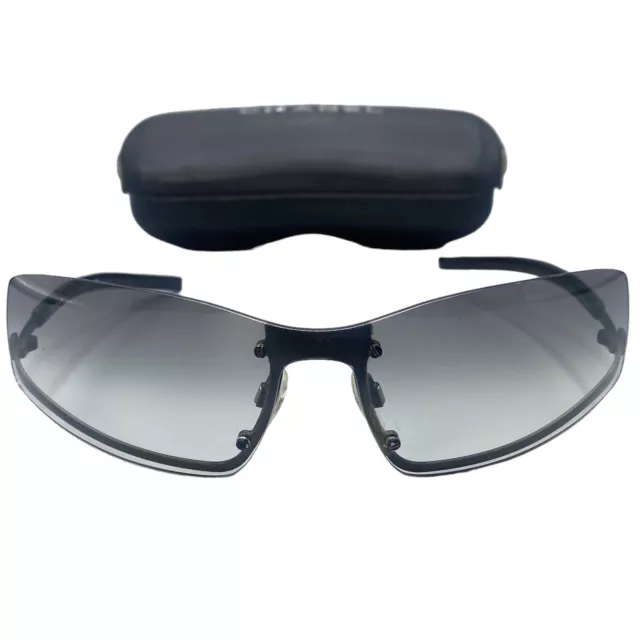 CHANEL RIMLESS SUNGLASSES Wrap Shield 4066-B Oval Y2K 90s Made In Italy +  Case £199.95 - PicClick UK