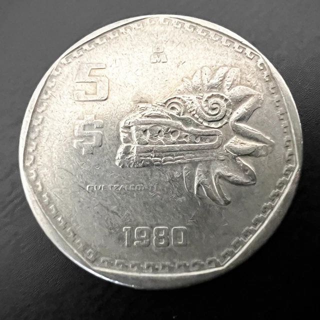 1980-5-pesos-mexico-quetzalcoatl-eagle-world-mexican-vintage-old-coin