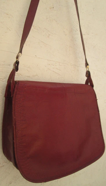 Sac à Main Vintage FUCHSIA Paris Cuir Rose Fuchsia - Occasion Très Bon état