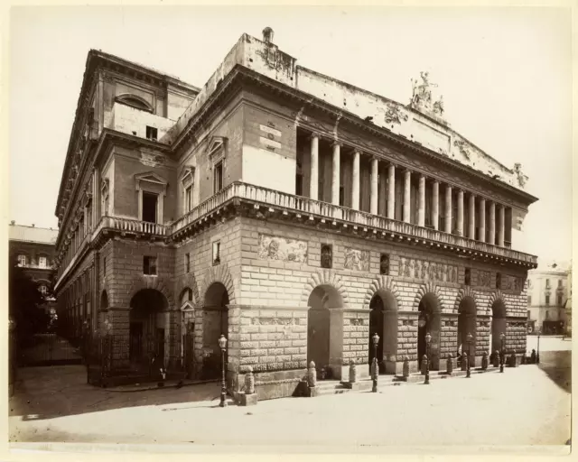 G. Sommer, Italia, Napoli, Teatro San Carlo  vintage albumen print. Italy Tira