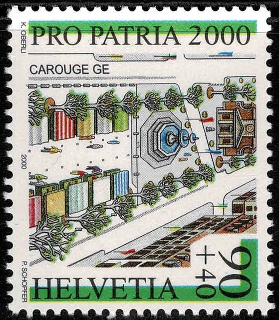 Switzerland 2000 Pro Patria - 90+40 Townscape - Semi Postal Stamp - MUH