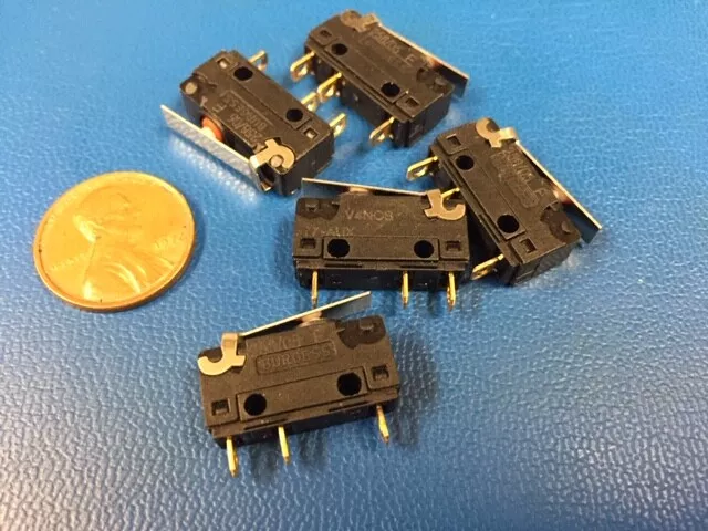 Burgess V4NC Snap-action Microswitch V4NCST7A10-AUX SPDT (Lot of 5 pcs)